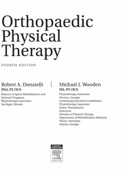 Orthopaedic physical therapy