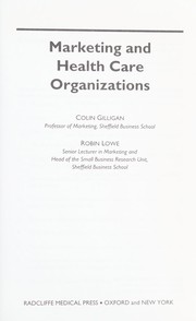 Marketing and health care organizations