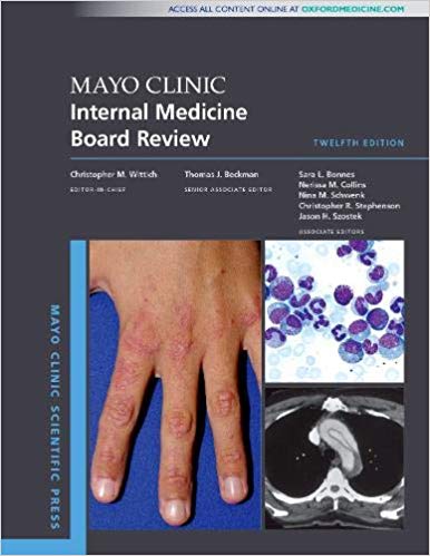 Mayo Clinic Internal Medicine Board Review (Mayo Clinic Scientific Press) 12th Edition-Original PDF